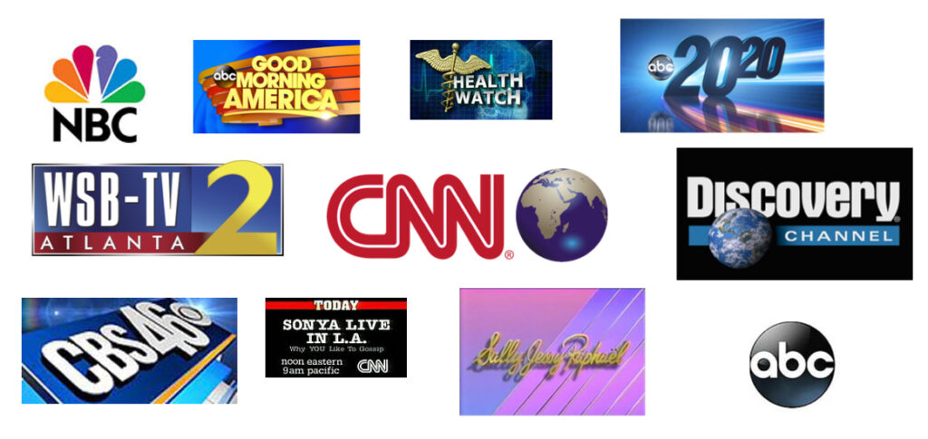 Various media outlet logos showing Abundant Health Centers in the media